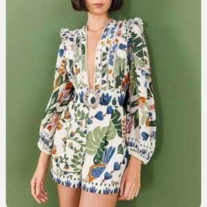 Farm Rio White Summer Garden Romper